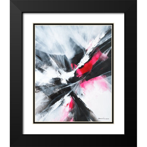 Red Motion Black Modern Wood Framed Art Print with Double Matting by Leung, Thomas
