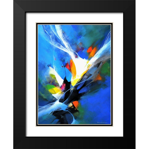 Surprise Black Modern Wood Framed Art Print with Double Matting by Leung, Thomas