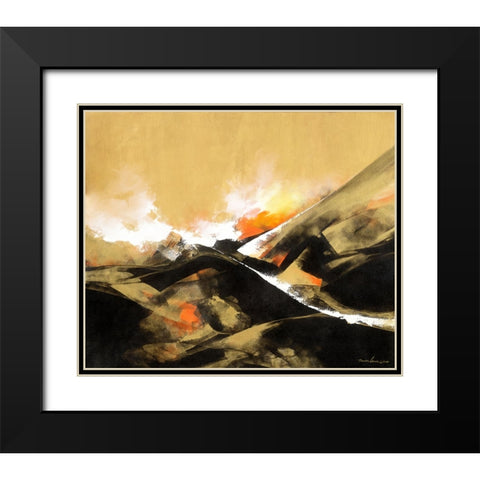 The Golden Time Black Modern Wood Framed Art Print with Double Matting by Leung, Thomas