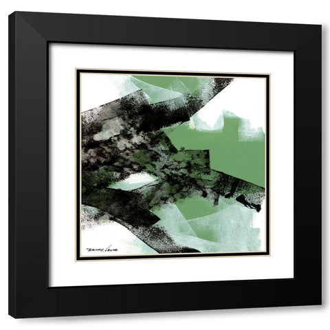 Wave 6 Black Modern Wood Framed Art Print with Double Matting by Leung, Thomas