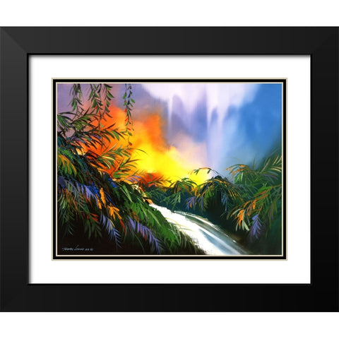 Meadow Brook Black Modern Wood Framed Art Print with Double Matting by Leung, Thomas