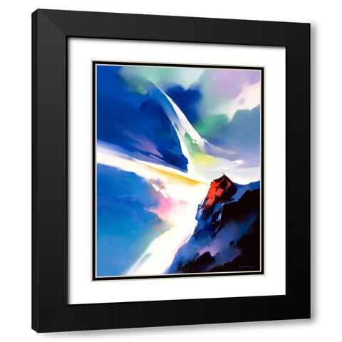Convergence Black Modern Wood Framed Art Print with Double Matting by Leung, Thomas