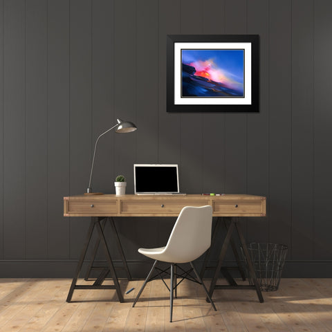 Dawn of Pele Black Modern Wood Framed Art Print with Double Matting by Leung, Thomas