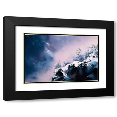 Winter View Black Modern Wood Framed Art Print with Double Matting by Leung, Thomas