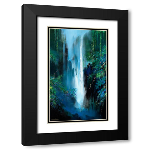 Inside The Falls Black Modern Wood Framed Art Print with Double Matting by Leung, Thomas