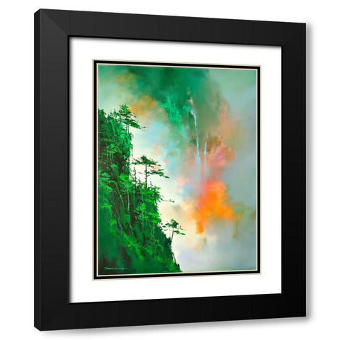 Wonderland Black Modern Wood Framed Art Print with Double Matting by Leung, Thomas