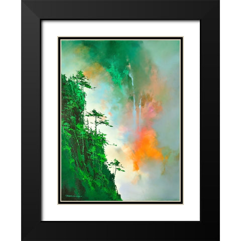 Wonderland Black Modern Wood Framed Art Print with Double Matting by Leung, Thomas