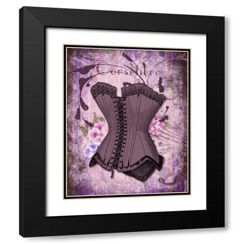Corsetiere Deux Black Modern Wood Framed Art Print with Double Matting by Lavoie, Tina
