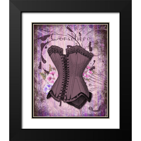 Corsetiere Deux Black Modern Wood Framed Art Print with Double Matting by Lavoie, Tina