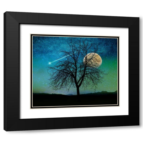Opalescent Sky Black Modern Wood Framed Art Print with Double Matting by Lavoie, Tina