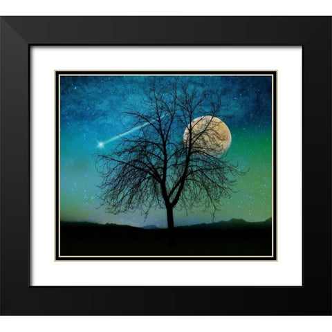 Opalescent Sky Black Modern Wood Framed Art Print with Double Matting by Lavoie, Tina