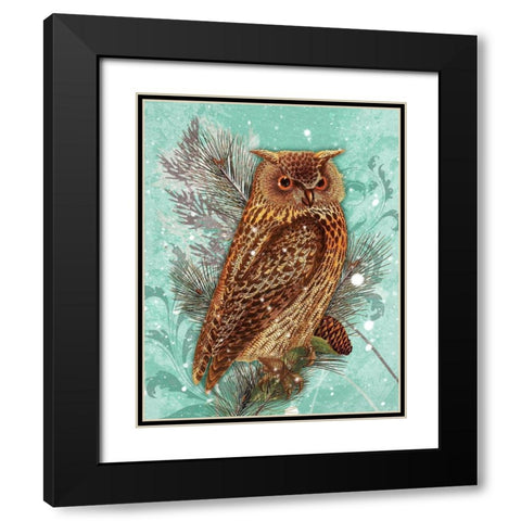 Snowy Owl Black Modern Wood Framed Art Print with Double Matting by Lavoie, Tina