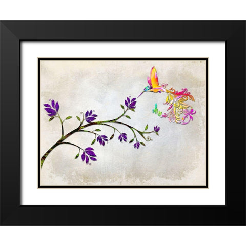 Hummingbird of Paradise Black Modern Wood Framed Art Print with Double Matting by Lavoie, Tina