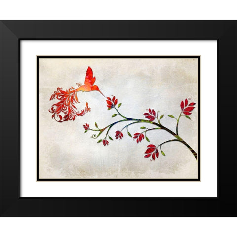 Hummingbird of Paradise Sunset Black Modern Wood Framed Art Print with Double Matting by Lavoie, Tina