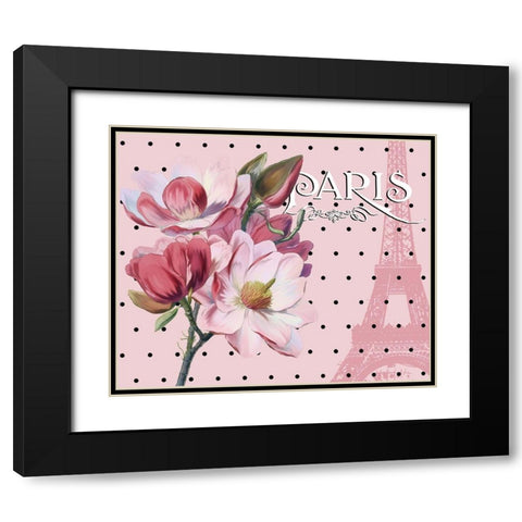 Paris Magnolias I Black Modern Wood Framed Art Print with Double Matting by Lavoie, Tina