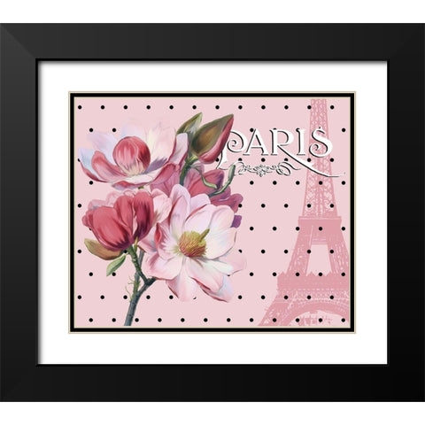 Paris Magnolias I Black Modern Wood Framed Art Print with Double Matting by Lavoie, Tina