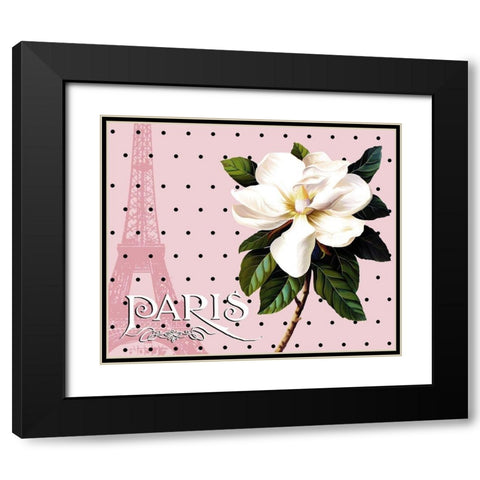 Paris Magnolias II Black Modern Wood Framed Art Print with Double Matting by Lavoie, Tina