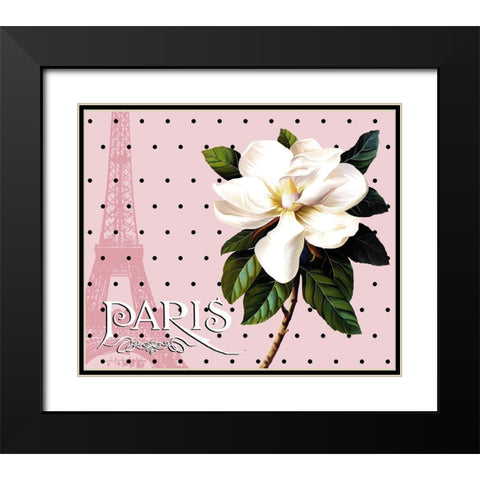 Paris Magnolias II Black Modern Wood Framed Art Print with Double Matting by Lavoie, Tina