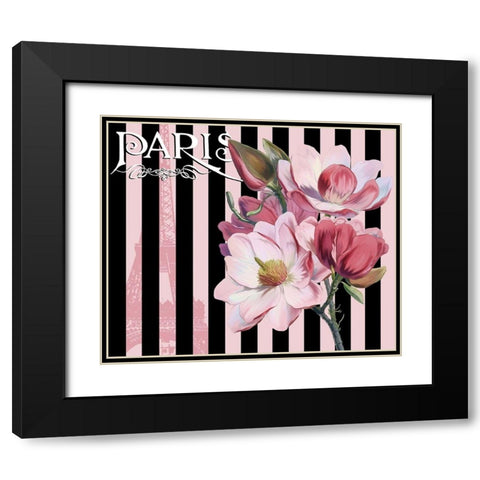 Paris Magnolias III Black Modern Wood Framed Art Print with Double Matting by Lavoie, Tina