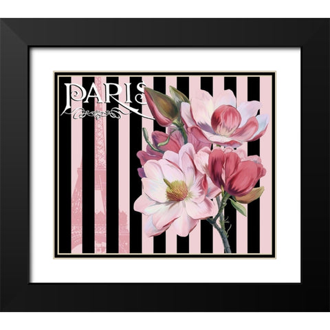 Paris Magnolias III Black Modern Wood Framed Art Print with Double Matting by Lavoie, Tina