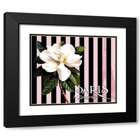 Paris Magnolias IV Black Modern Wood Framed Art Print with Double Matting by Lavoie, Tina