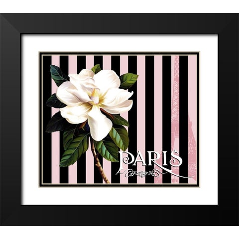 Paris Magnolias IV Black Modern Wood Framed Art Print with Double Matting by Lavoie, Tina