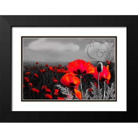 Rainy Day Symphony Black Modern Wood Framed Art Print with Double Matting by Lavoie, Tina