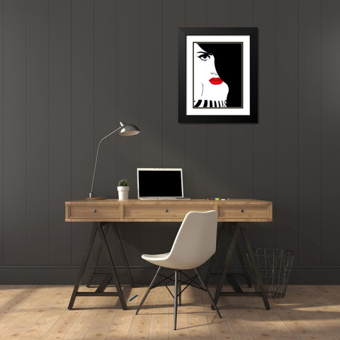 Francesca Black Modern Wood Framed Art Print with Double Matting by Lavoie, Tina