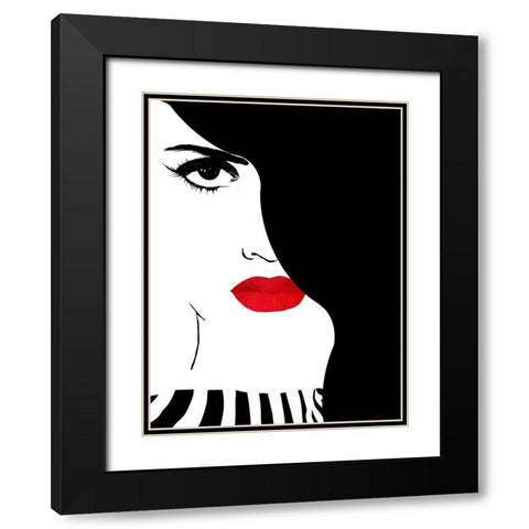 Francesca Black Modern Wood Framed Art Print with Double Matting by Lavoie, Tina