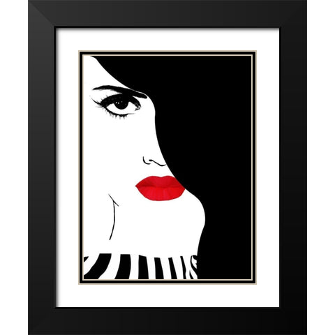 Francesca Black Modern Wood Framed Art Print with Double Matting by Lavoie, Tina