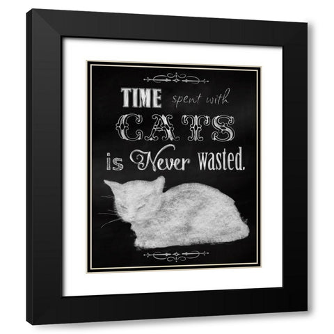 Time Spent With Cats Black Modern Wood Framed Art Print with Double Matting by Lavoie, Tina