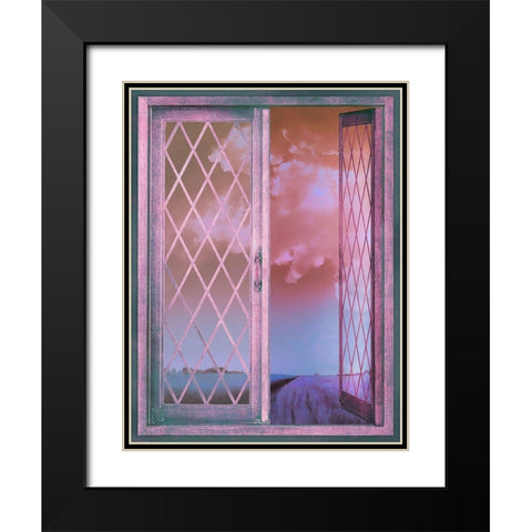 Lavender Cottage Black Modern Wood Framed Art Print with Double Matting by Lavoie, Tina