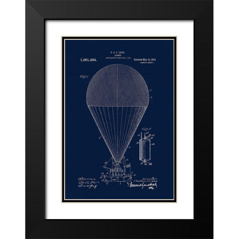 1913 Airship Black Modern Wood Framed Art Print with Double Matting by Lavoie, Tina