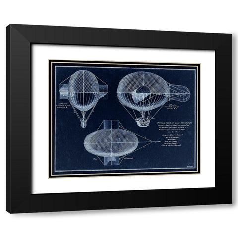 French Airship Balloon 1784 Black Modern Wood Framed Art Print with Double Matting by Lavoie, Tina