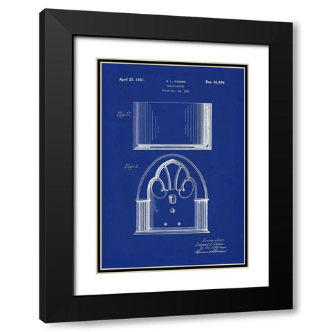 Radio Cabinet Black Modern Wood Framed Art Print with Double Matting by Lavoie, Tina