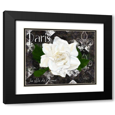 Paris La Vill De Lâ€™amour Black Modern Wood Framed Art Print with Double Matting by Lavoie, Tina