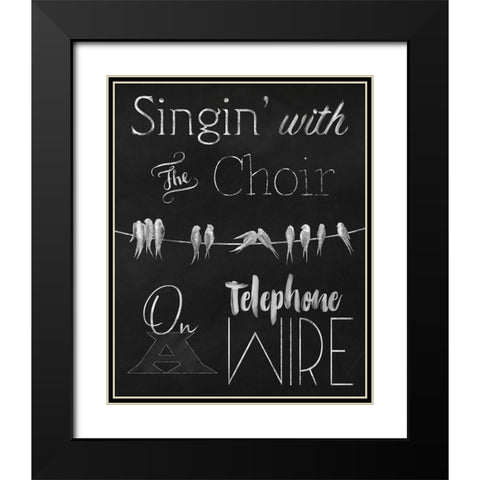 Singing Birdies Black Modern Wood Framed Art Print with Double Matting by Lavoie, Tina