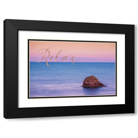 Relax Black Modern Wood Framed Art Print with Double Matting by Lavoie, Tina