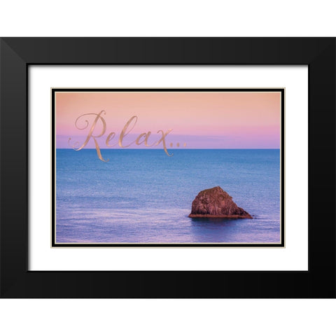 Relax Black Modern Wood Framed Art Print with Double Matting by Lavoie, Tina