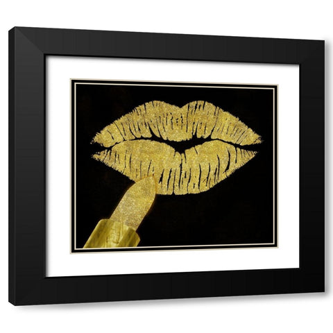 Stardust Kiss Black Modern Wood Framed Art Print with Double Matting by Lavoie, Tina