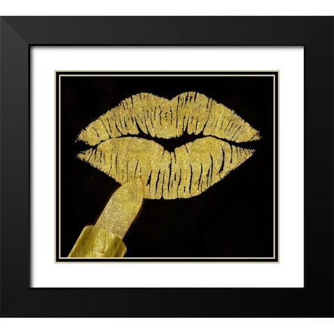 Stardust Kiss Black Modern Wood Framed Art Print with Double Matting by Lavoie, Tina