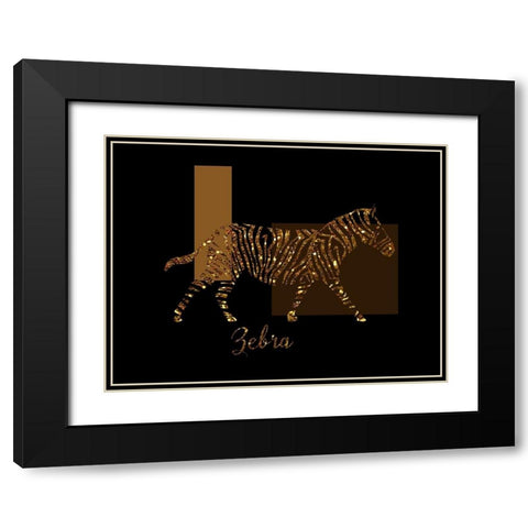 Gilt Zebra Black Modern Wood Framed Art Print with Double Matting by Lavoie, Tina