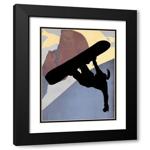 Snowboarding Betty Evening Light Black Modern Wood Framed Art Print with Double Matting by Lavoie, Tina
