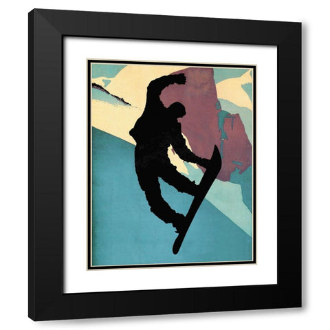 Snowboarding Dude Morning Light Black Modern Wood Framed Art Print with Double Matting by Lavoie, Tina