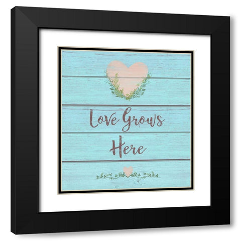 Love Grows Here Black Modern Wood Framed Art Print with Double Matting by Lavoie, Tina