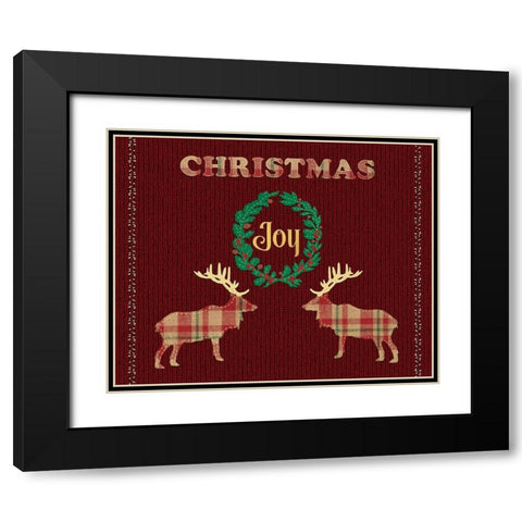 Christmas Joy Card Black Modern Wood Framed Art Print with Double Matting by Lavoie, Tina