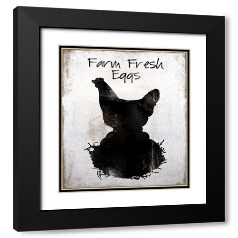 Farm Fresh Eggs Black Modern Wood Framed Art Print with Double Matting by Lavoie, Tina