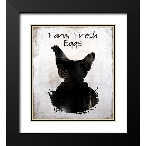 Farm Fresh Eggs Black Modern Wood Framed Art Print with Double Matting by Lavoie, Tina