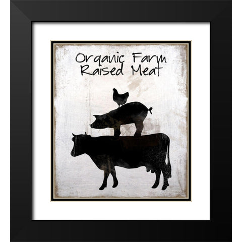 Organic Farm Raised Meat Black Modern Wood Framed Art Print with Double Matting by Lavoie, Tina