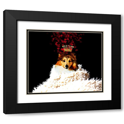 Royal Love Pup - Sheltie Black Modern Wood Framed Art Print with Double Matting by Lavoie, Tina